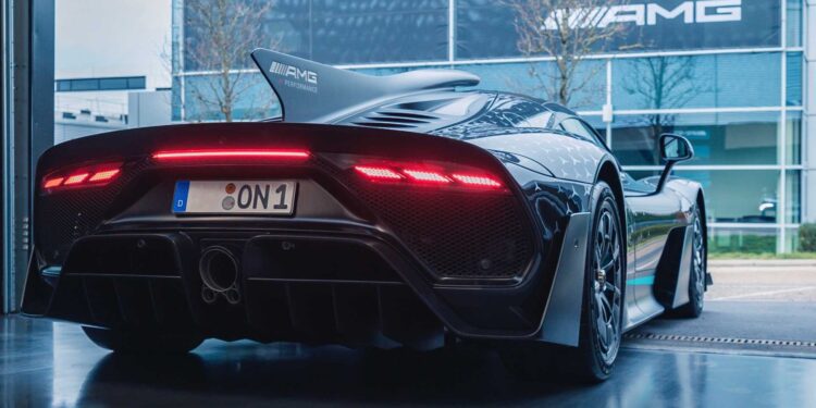 Experience the Thrill of the Mercedes-AMG One PHEV as it Races Around the Track in Third-Person View