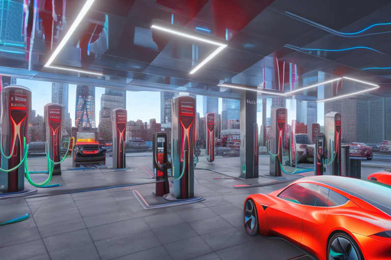 Tesla Supercharging Station With 