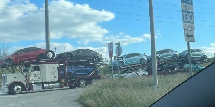 Large Shipment of Tesla Vehicles Spotted in Wrapping Paper