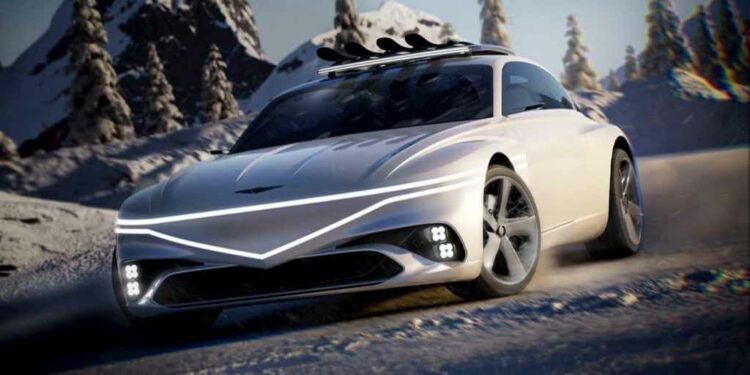 Genesis teases X Snow Speedium EV concept ripping across icy terrain