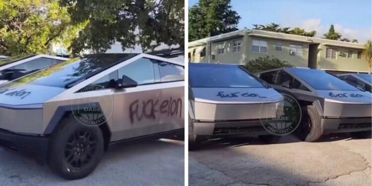 Elon Musk haters vandalized dozens of Tesla Cybertrucks